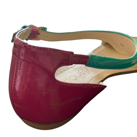 Boutique 9 T-Strap Flat Thong Sandals Teal/Blue/Pink Summer Spring Beach | Sz 9M - Picture 7 of 11